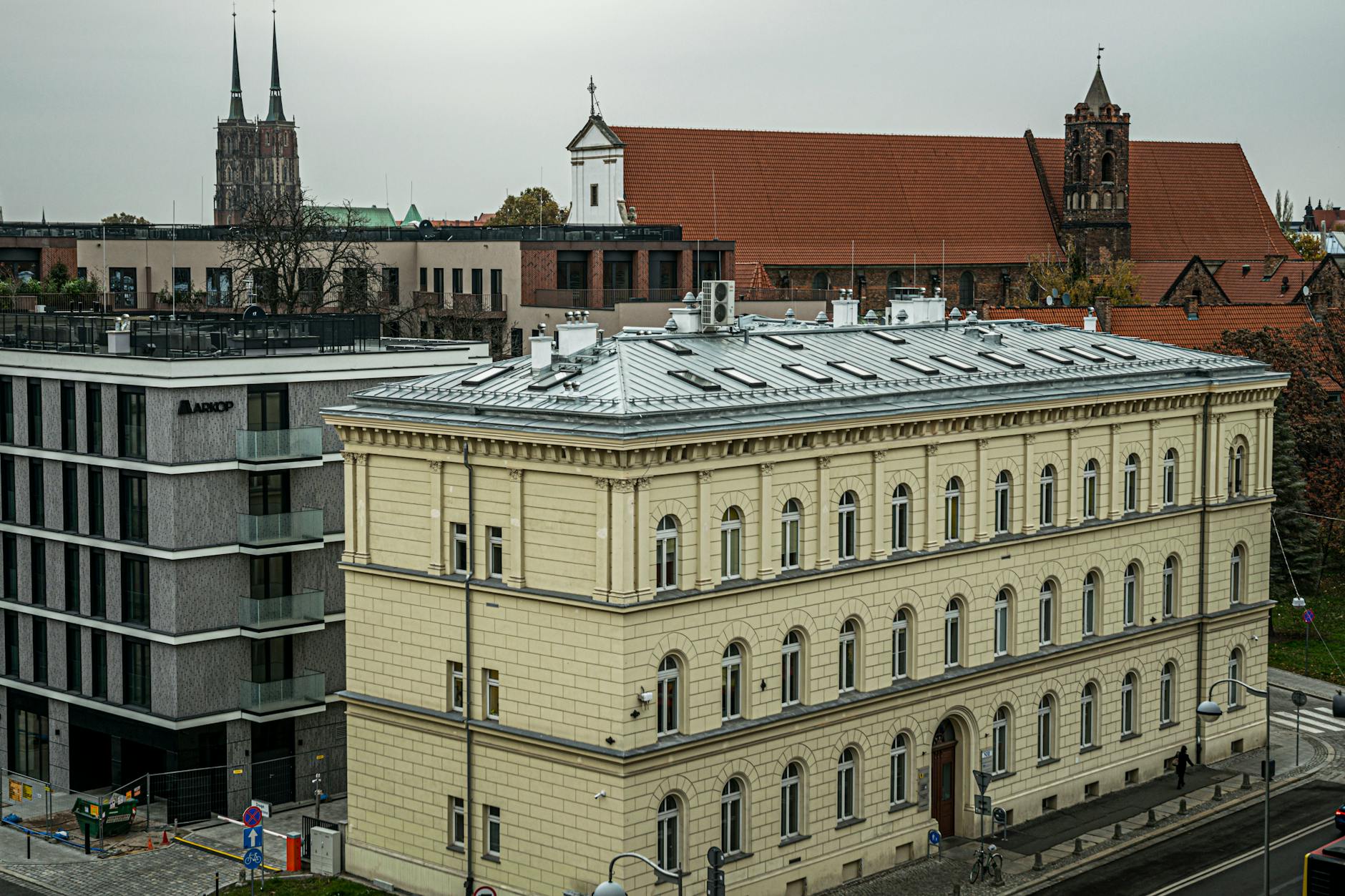 Mapa Myszkowa z zaznaczonymi punktami inwestycji finansowanych z Funduszy Europejskich, ilustracja Fundusze Europejskie Myszków